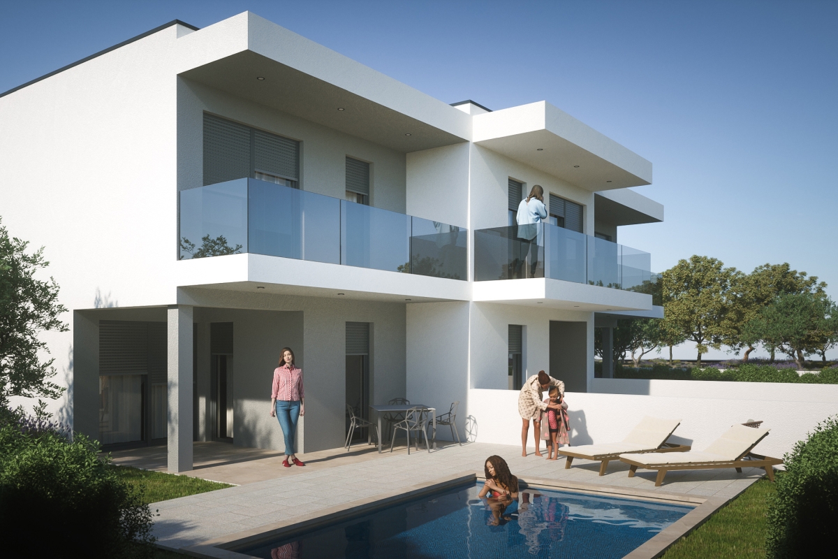 Moderno appartamento duplex con piscina