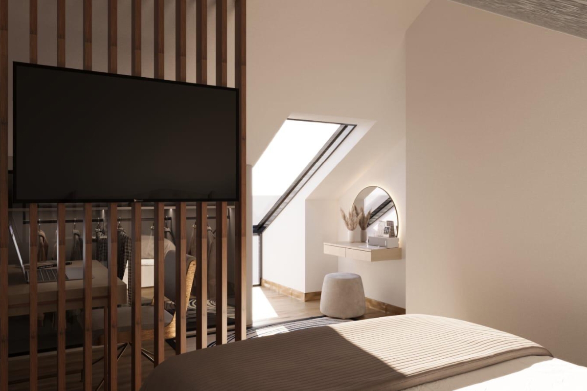 Moderno attico duplex con vista mare