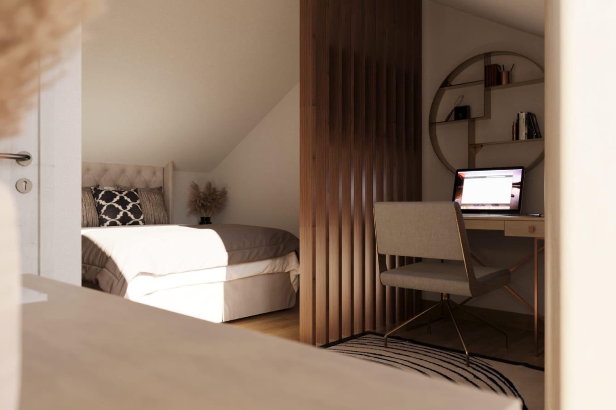 Moderno attico duplex con vista mare