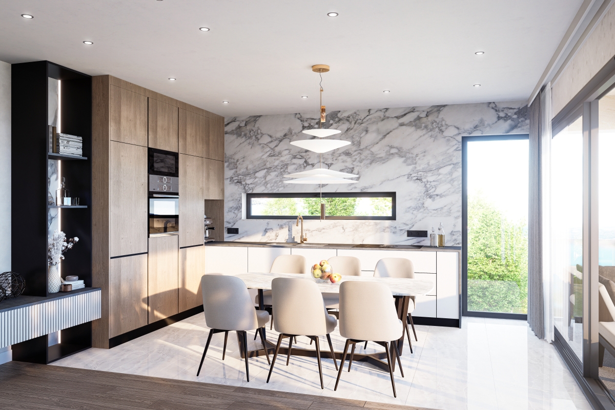 Appartamento con tre camere da letto e vista aperta in seconda fila sul mare