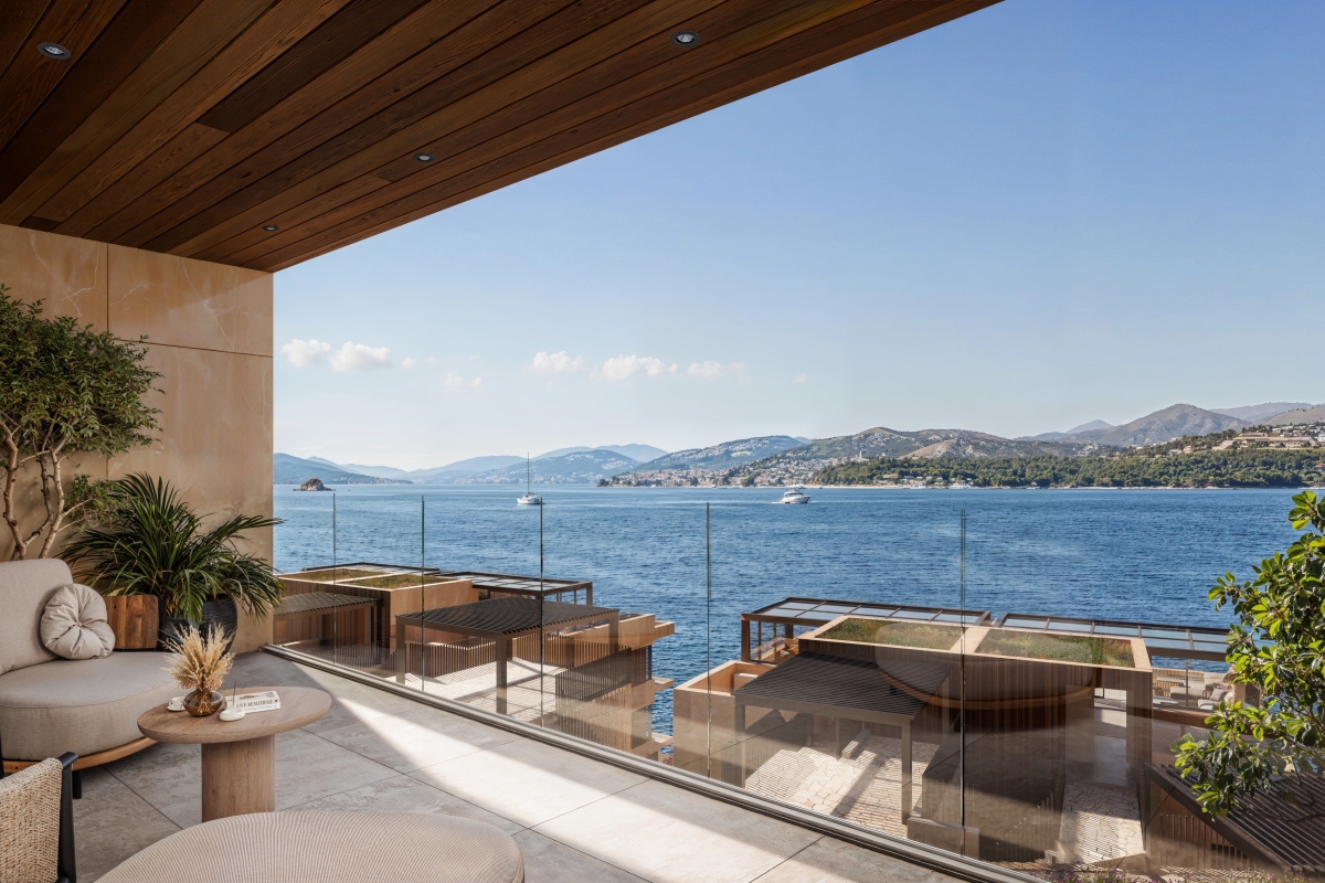 Appartamento con tre camere da letto e vista aperta in seconda fila sul mare