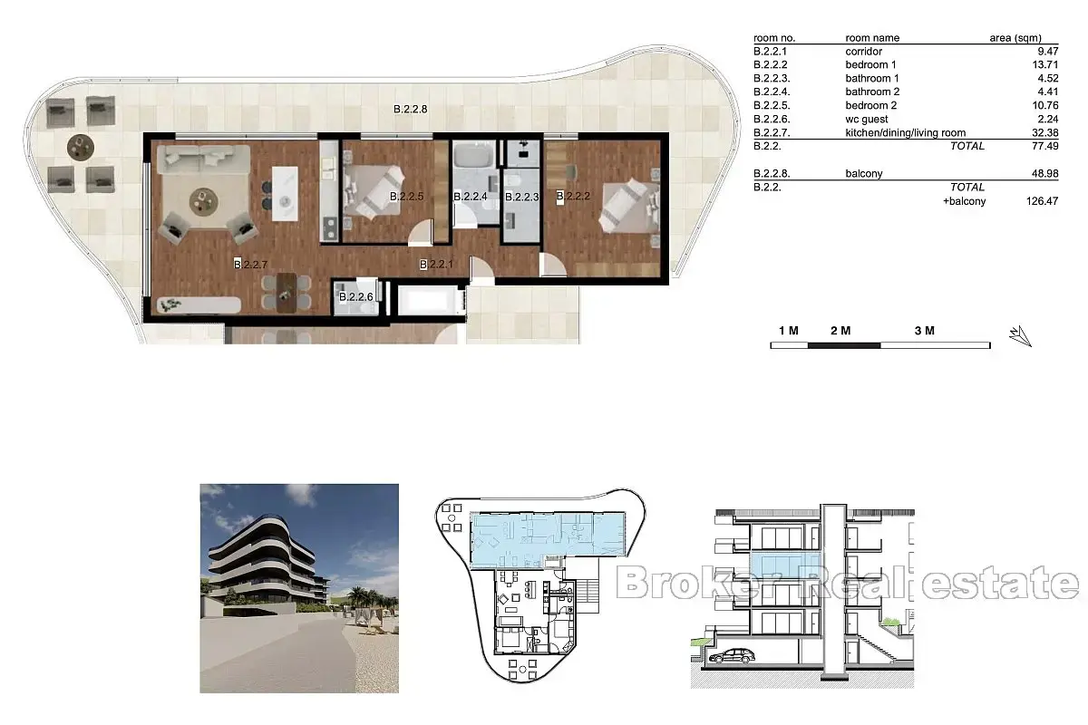 Appartamento in un nuovo edificio in prima fila sul mare