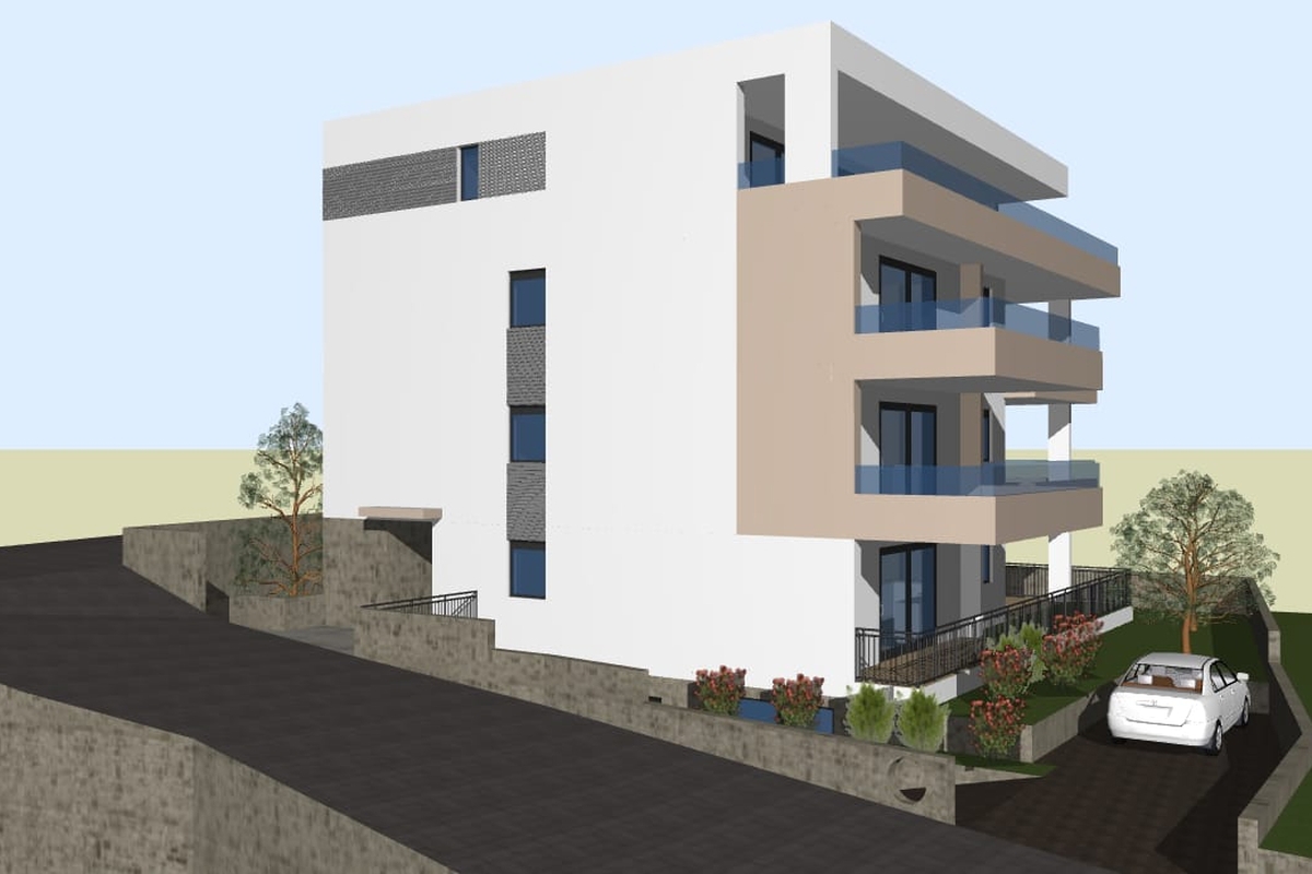 Appartamento con tre camere da letto e giardino in un edificio di nuova costruzione