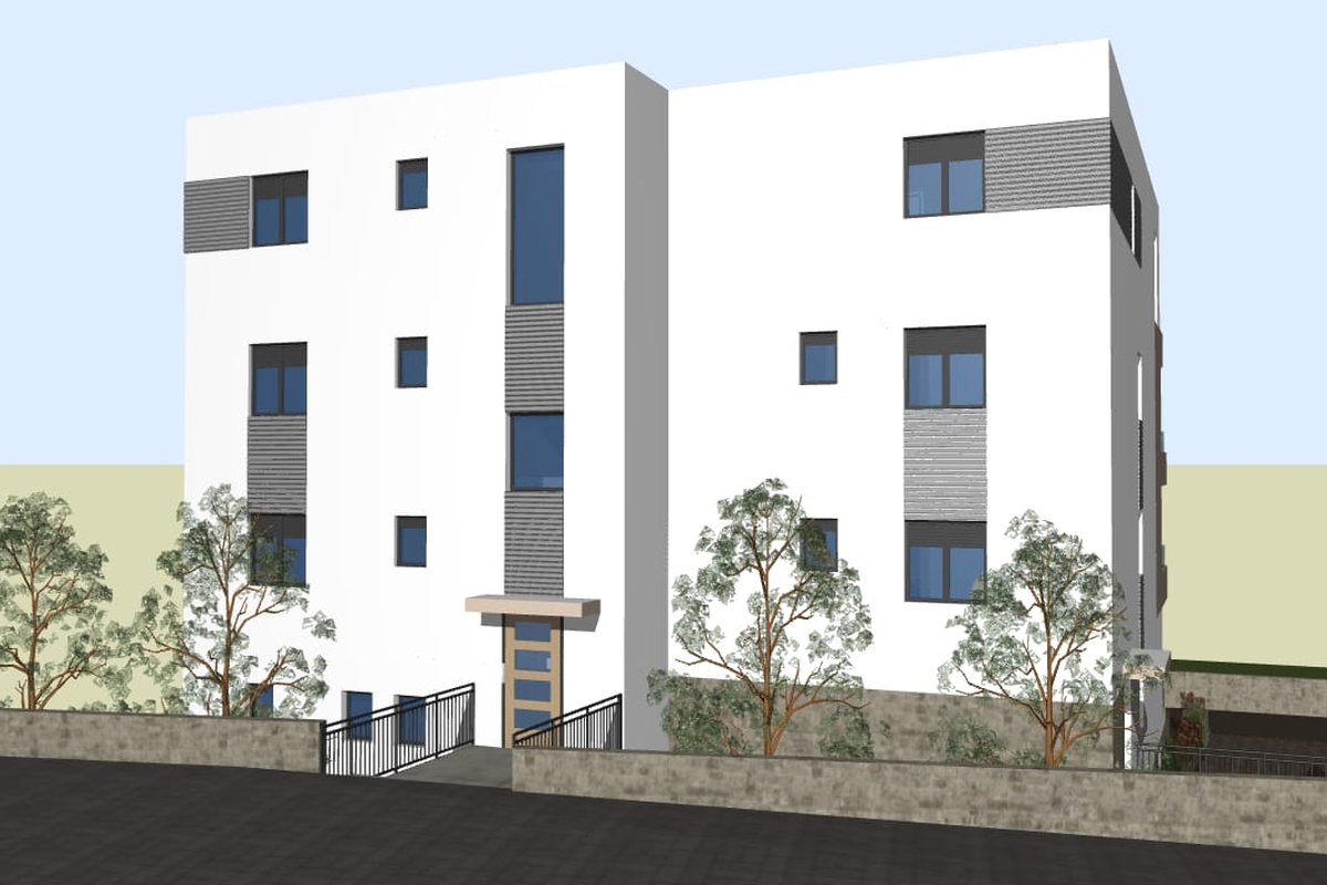 Appartamento con tre camere da letto e giardino in un edificio di nuova costruzione