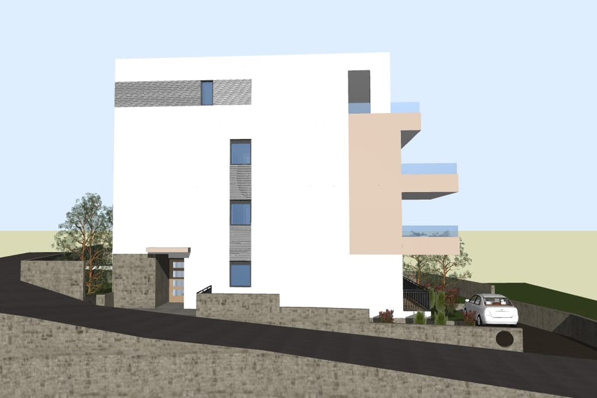Appartamento con tre camere da letto e giardino in un edificio di nuova costruzione