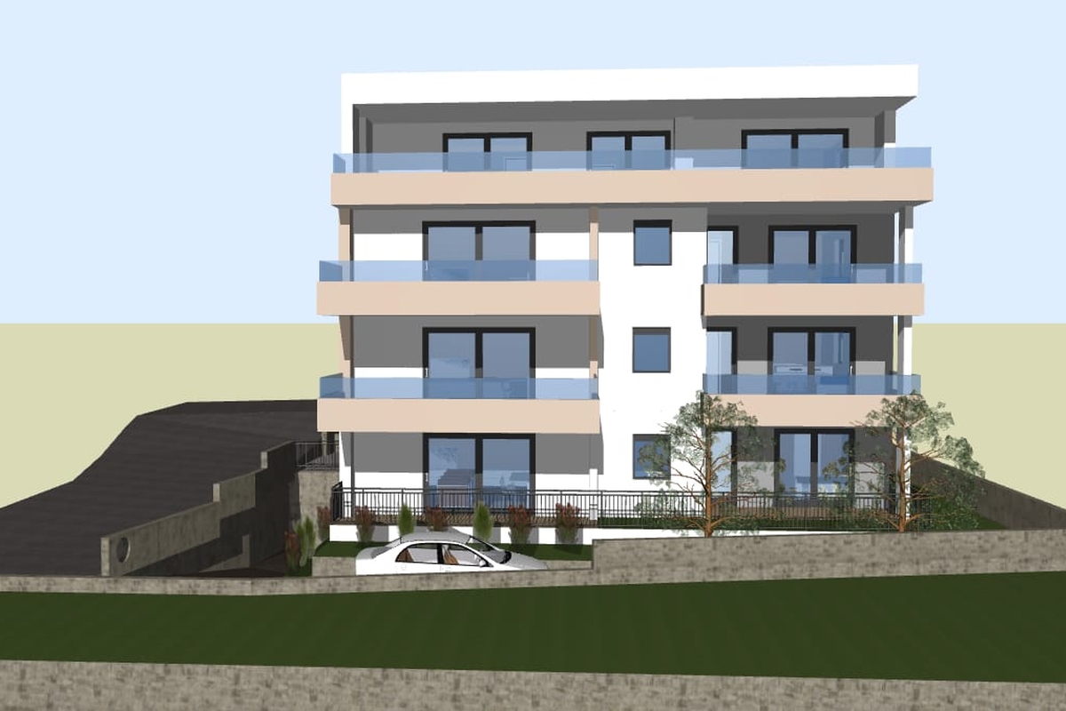 Appartamento con tre camere da letto e giardino in un edificio di nuova costruzione