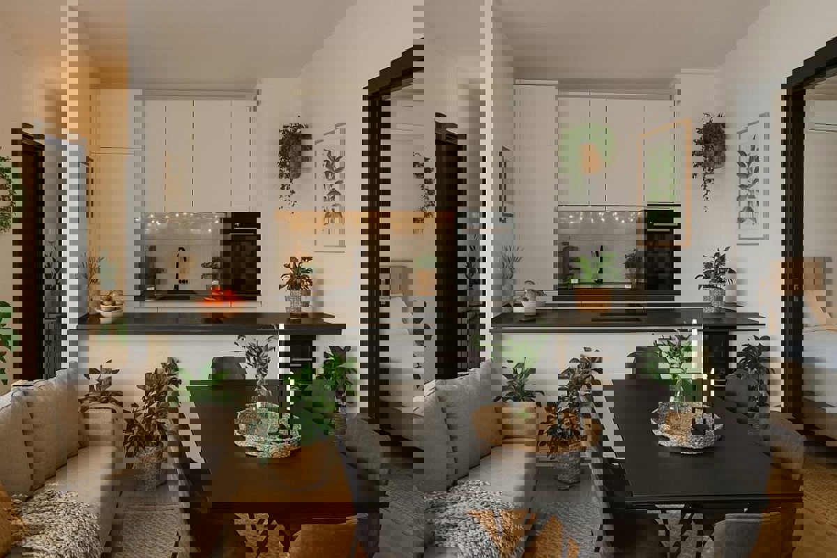 Villa moderna in un nuovo edificio con vista mare