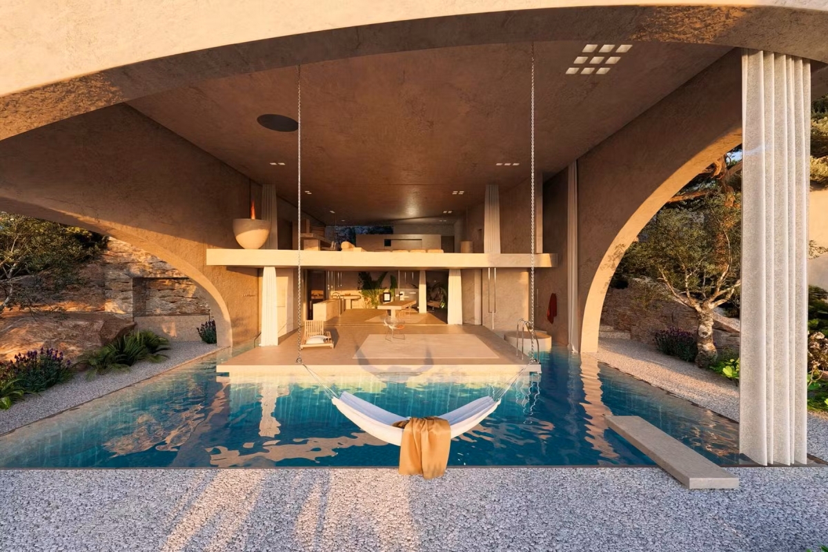 Terreno edificabile con progetto per una villa di lusso, in prima fila al mare