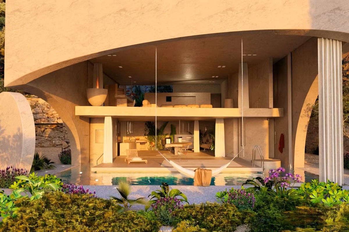 Terreno edificabile con progetto per una villa di lusso, in prima fila al mare