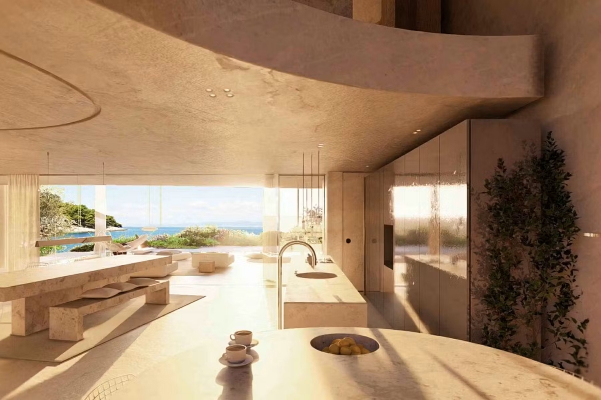 Terreno edificabile con progetto per una villa di lusso, in prima fila al mare