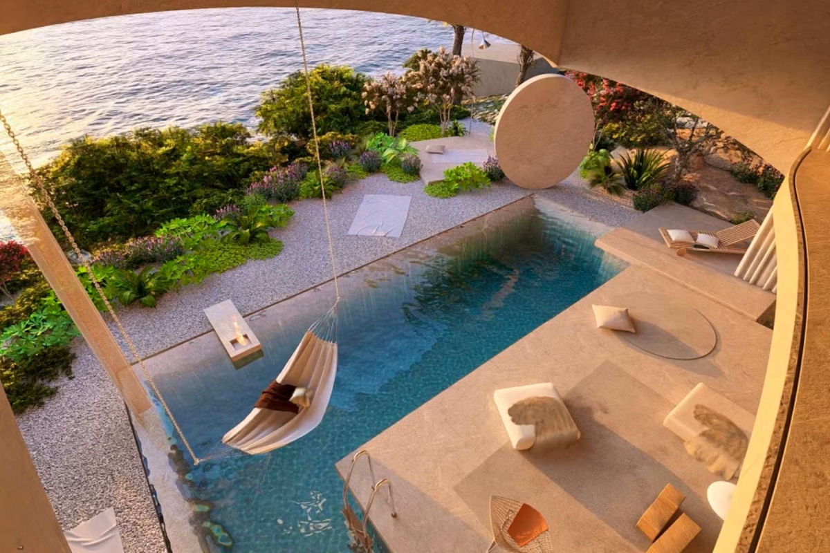 Terreno edificabile con progetto per una villa di lusso, in prima fila al mare