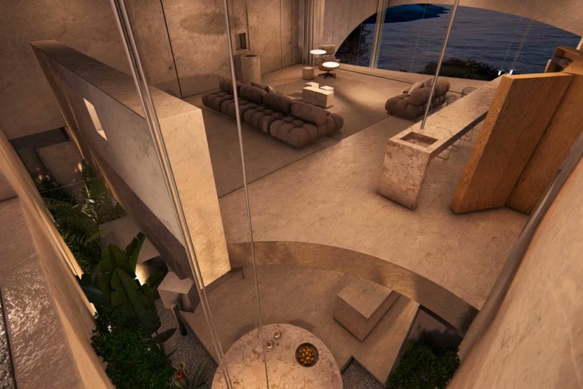 Terreno edificabile con progetto per una villa di lusso, in prima fila al mare