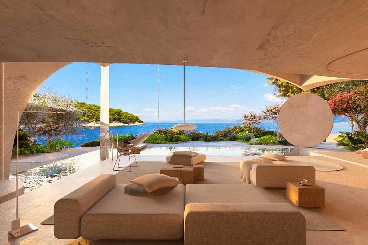 Terreno edificabile con progetto per una villa di lusso, in prima fila al mare