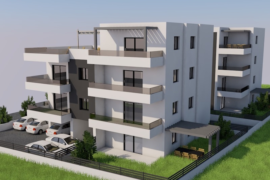 Appartamento con due camere da letto, giardino e due posti auto