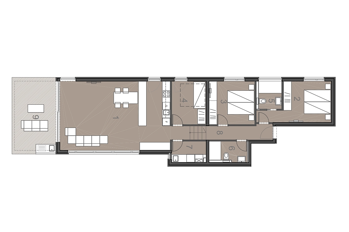 Moderno appartamento in un nuovo edificio con vista mare