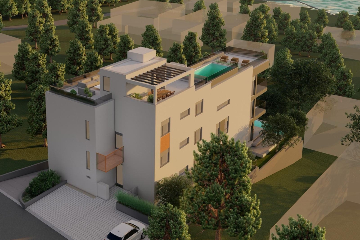 Moderno appartamento in un nuovo edificio con vista mare