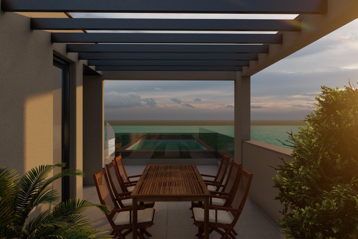 Moderno appartamento in un nuovo edificio con vista mare