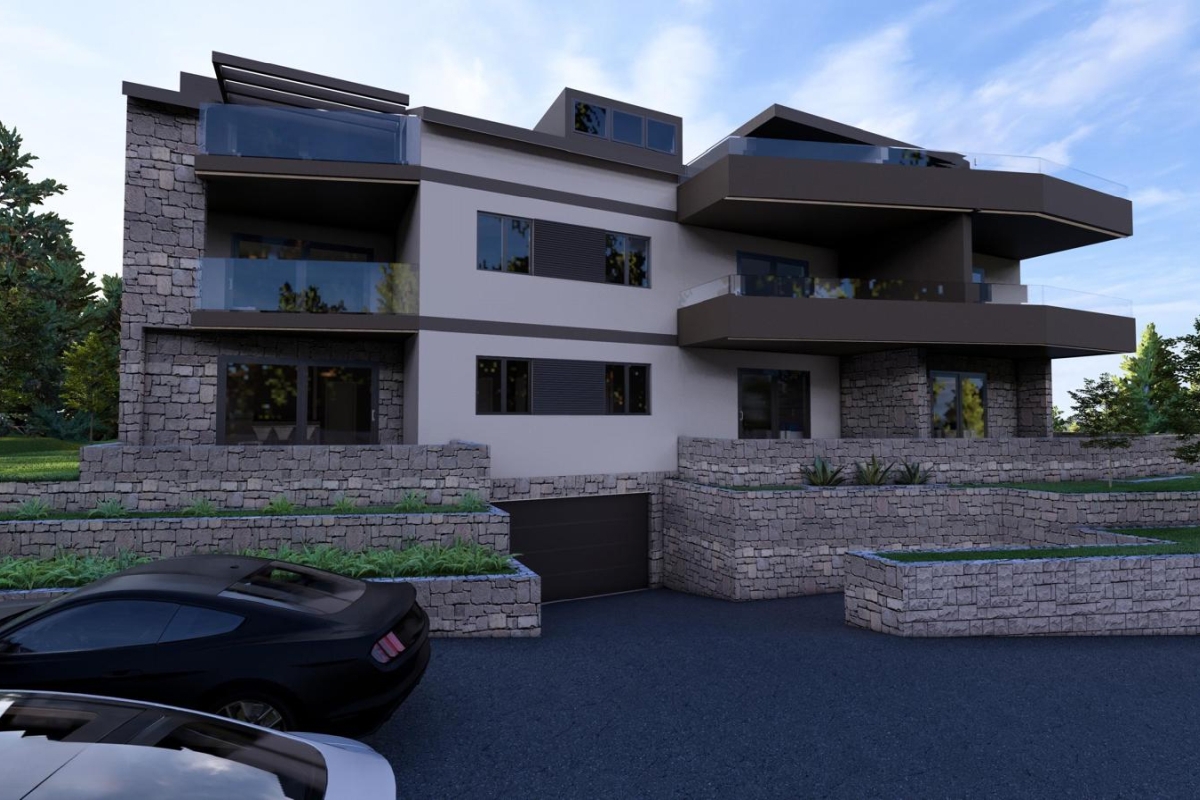 Moderno appartamento in un nuovo edificio con vista mare