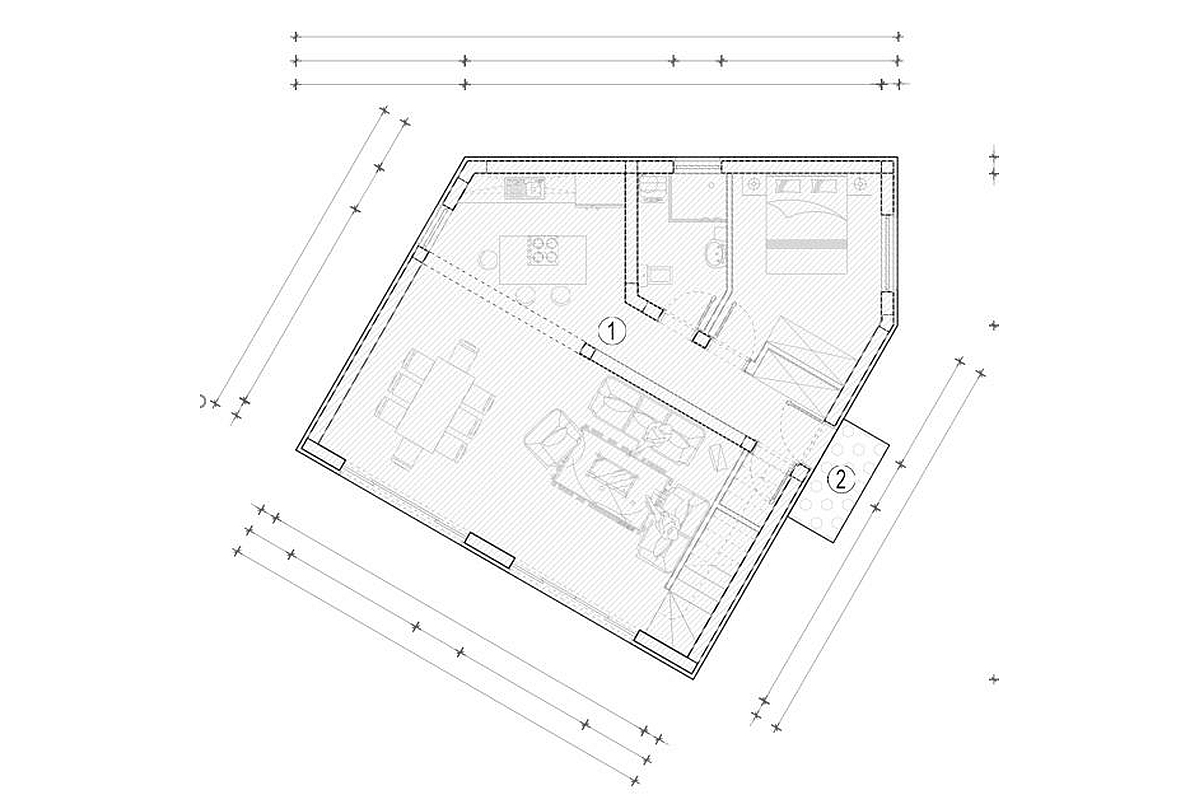 Una villa moderna in costruzione con vista mare