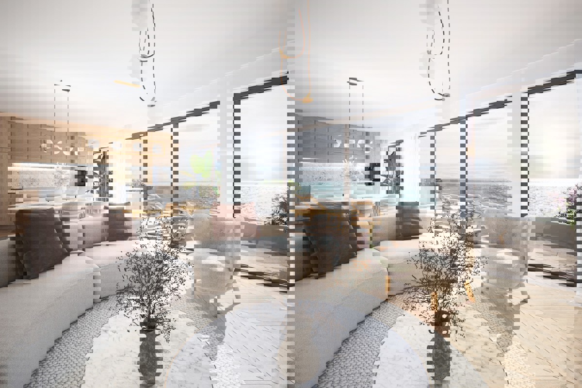 Appartamento con una camera da letto al piano terra con terrazza, jacuzzi e vista mare