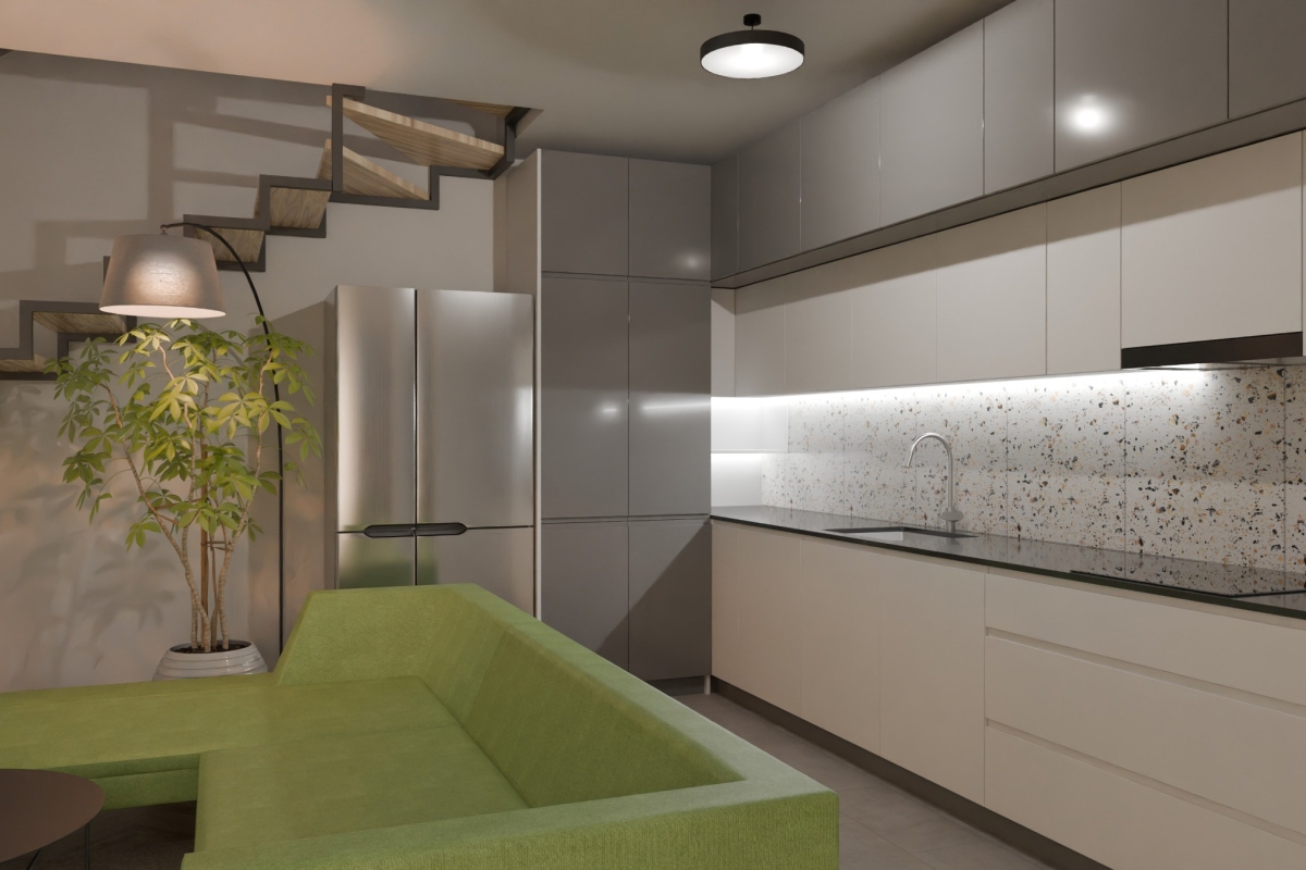 Appartamento con due camere da letto arredato in stile moderno e parcheggio