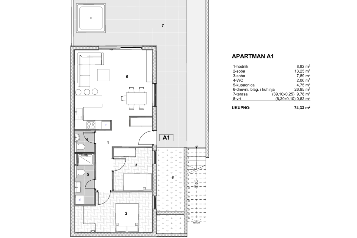 Appartamento con giardino vicino al mare