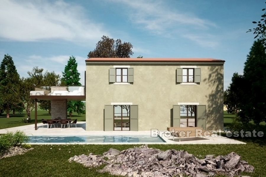 Villa in pietra con vista mare