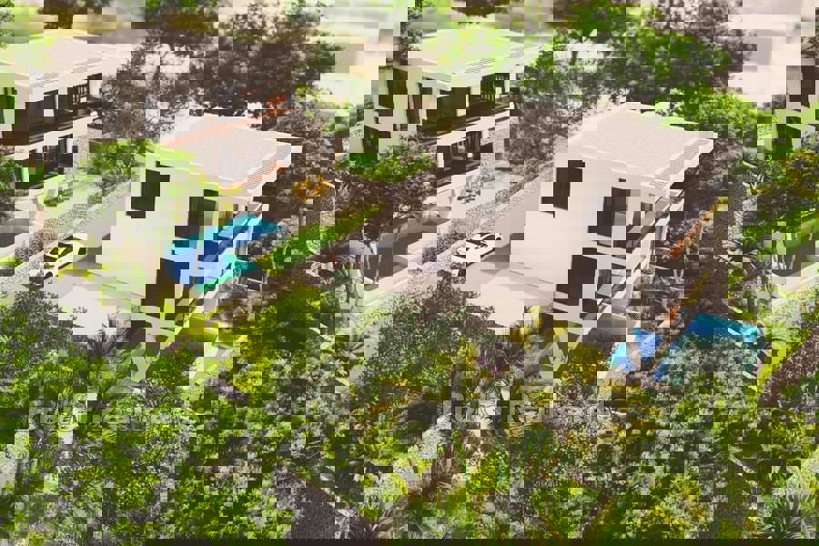 Ville con piscina e vista mare