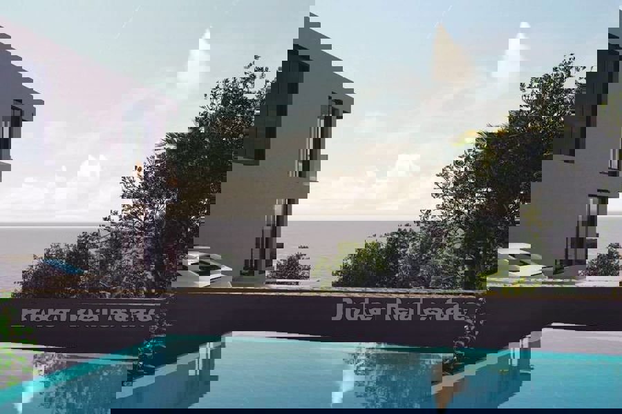 Ville con piscina e vista mare