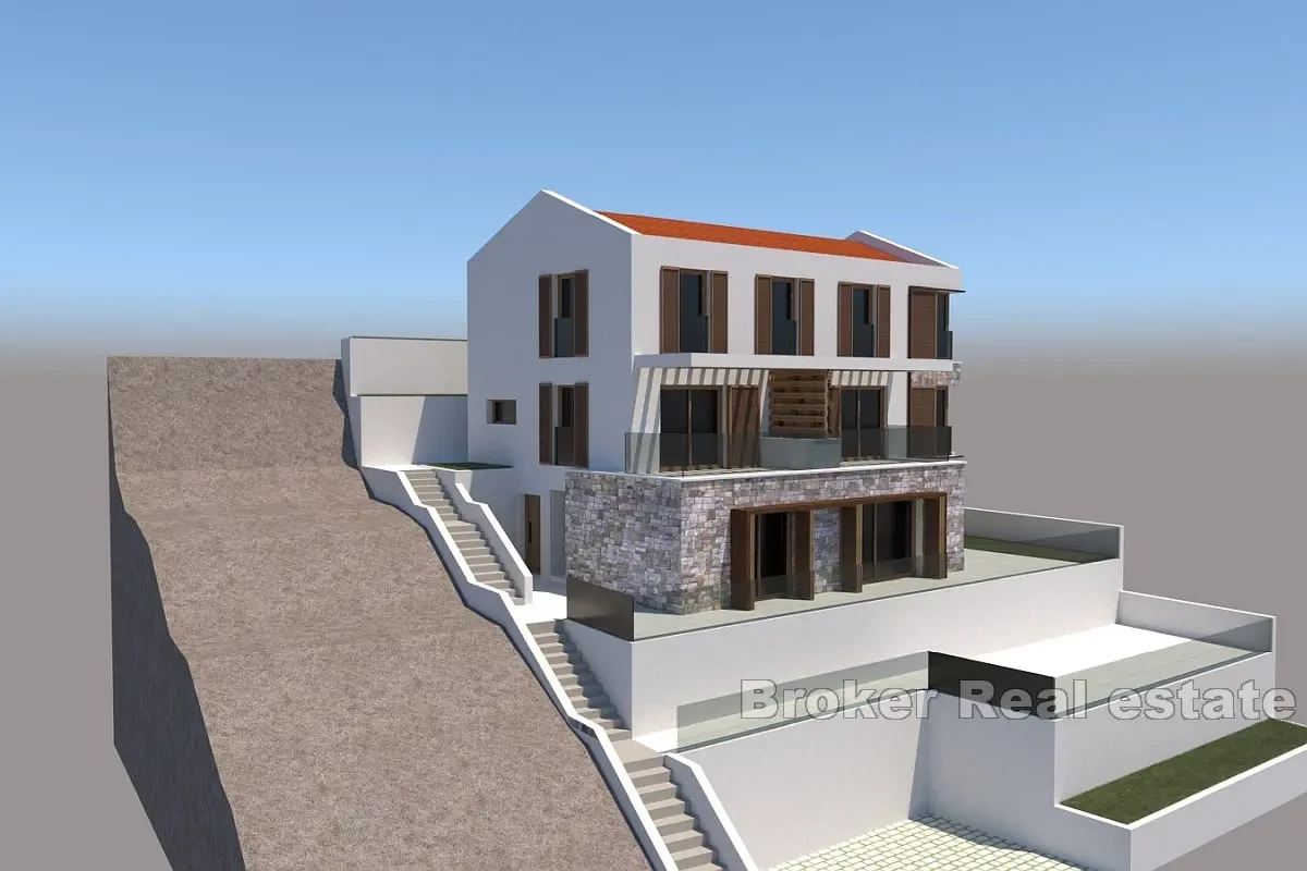 Terreno edificabile con progetto e vista