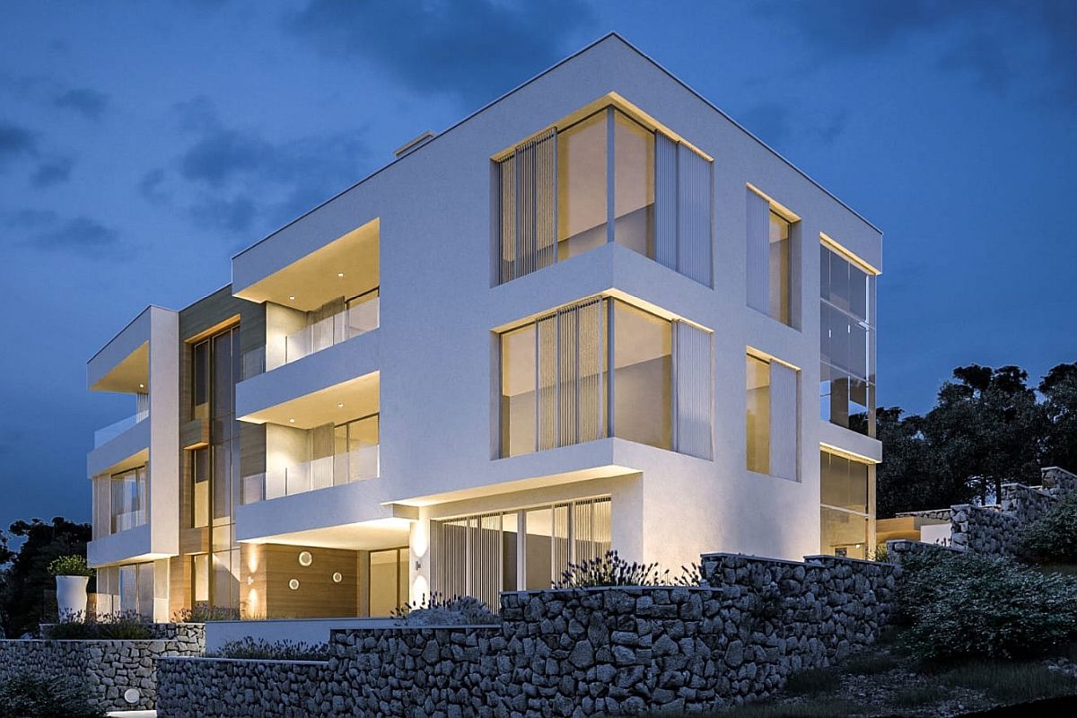 Villa in condizioni roh-bauh con tre unità abitative