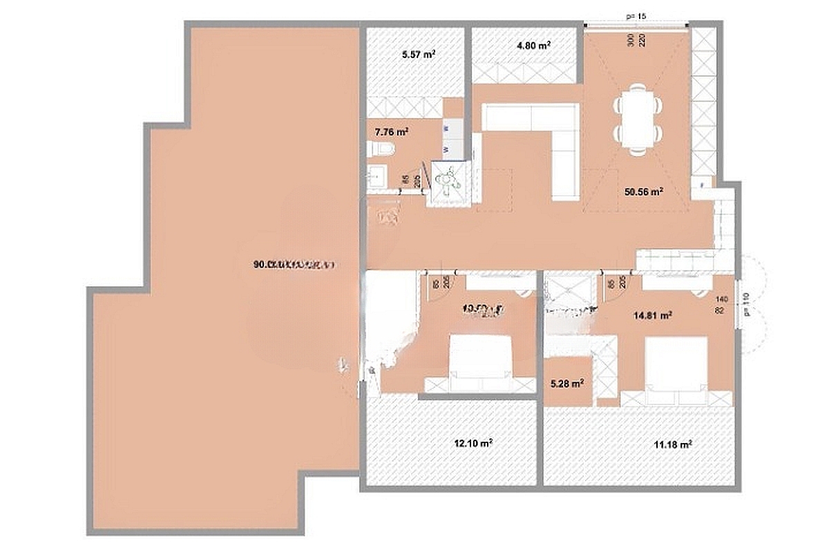 Lussuoso appartamento duplex in un nuovo edificio con vista mare