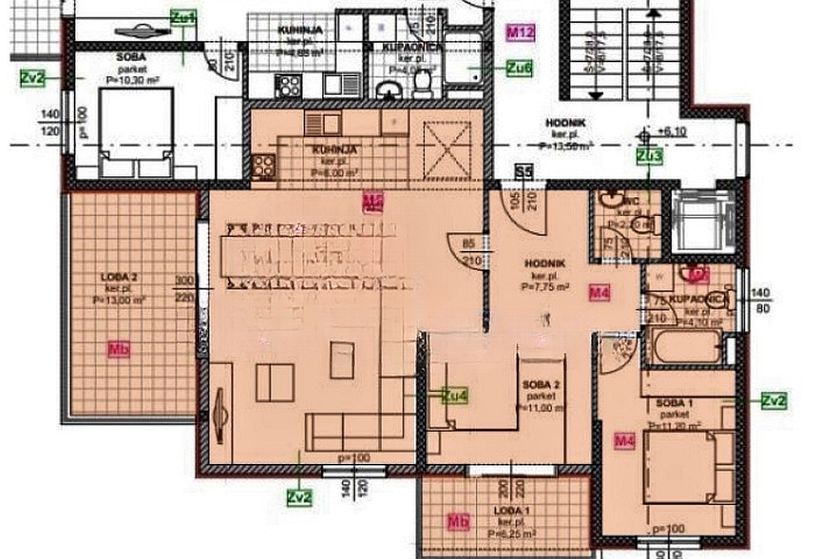 Lussuoso appartamento duplex in un nuovo edificio con vista mare