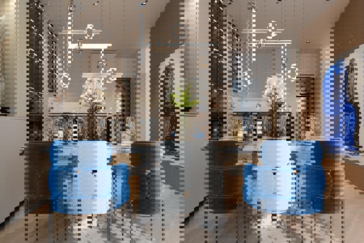 Appartamento con due camere da letto e loggia vicino al mare