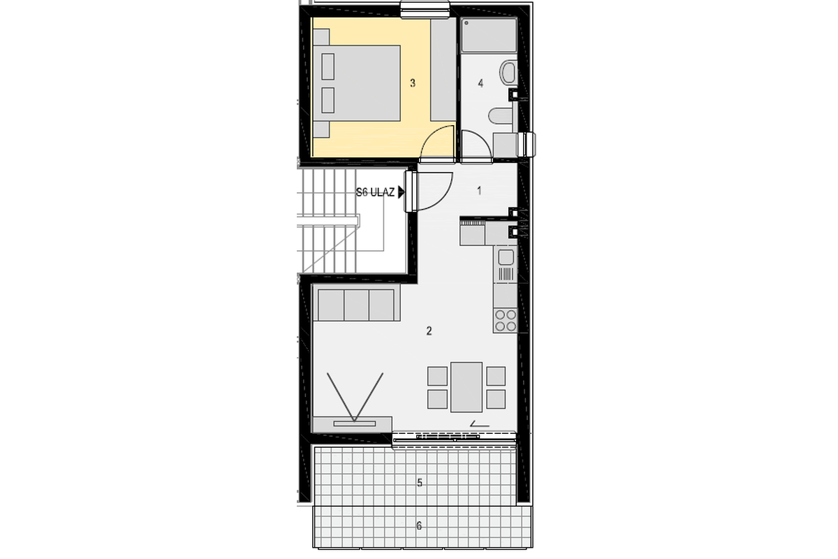 Appartamento monolocale con vista mare