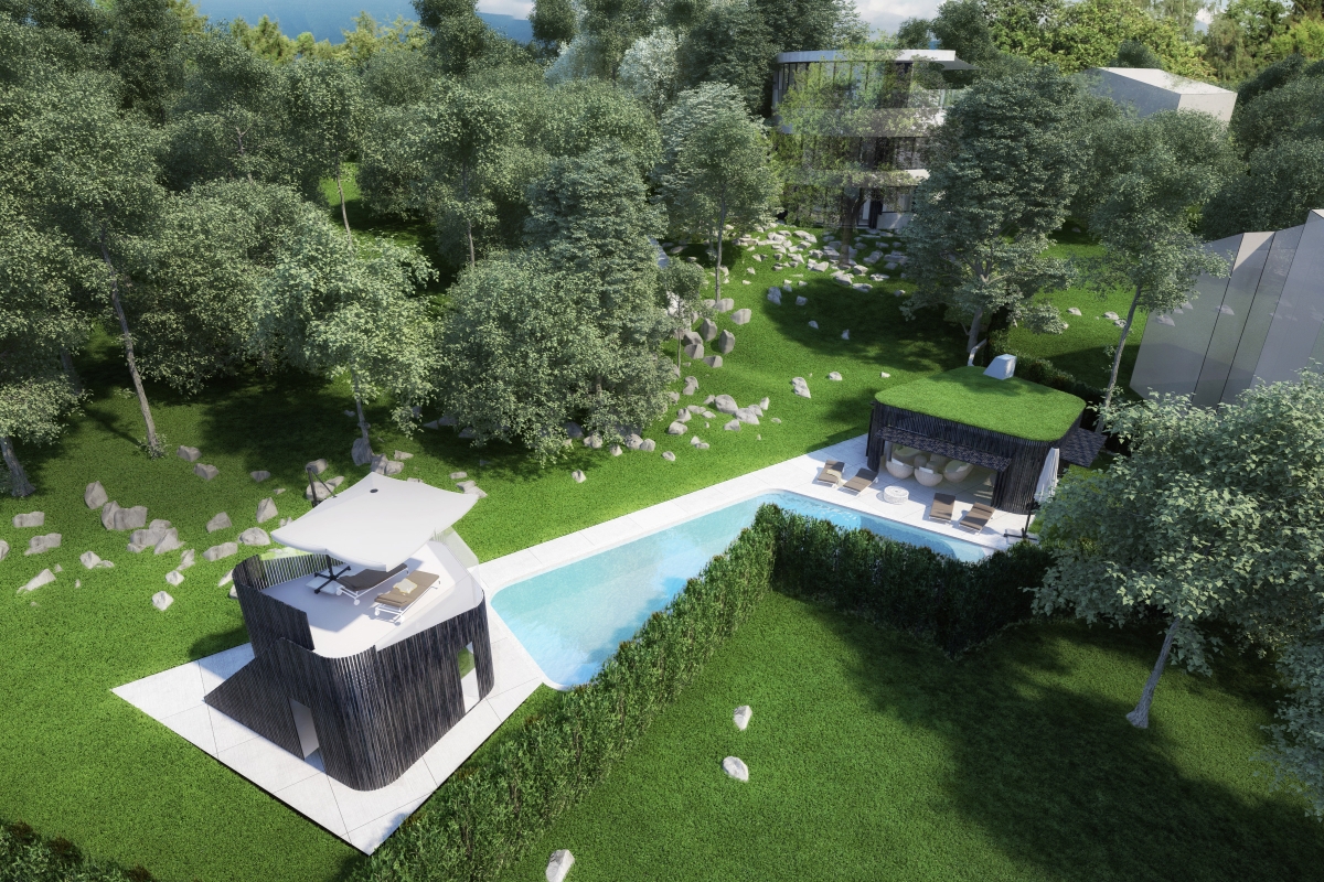 Villa di lusso con vasca da bagno in cristallo del Madagascar e vista mare