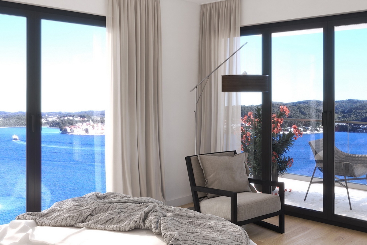 Villa moderna con piscina e vista mare