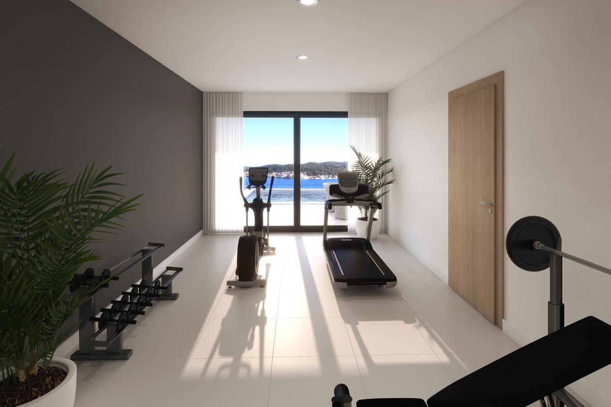 Villa moderna con piscina e vista mare