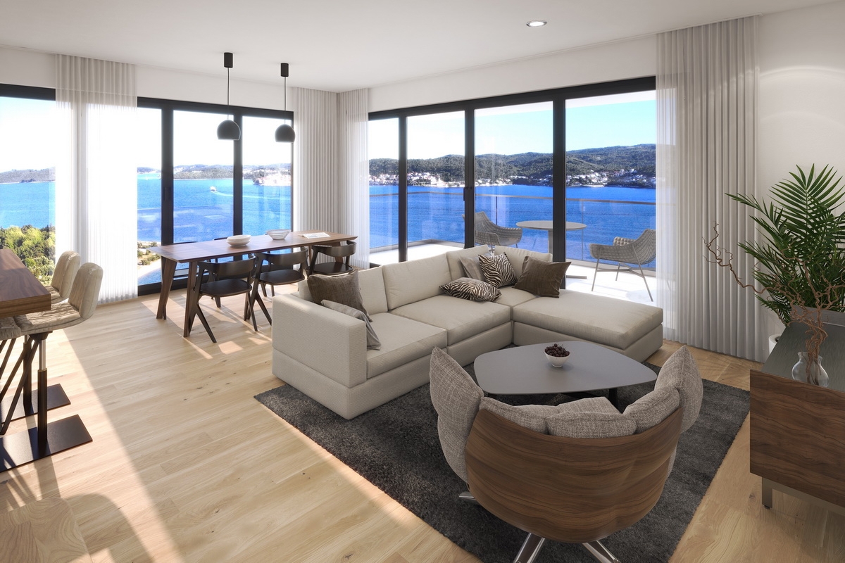 Villa moderna con piscina e vista mare