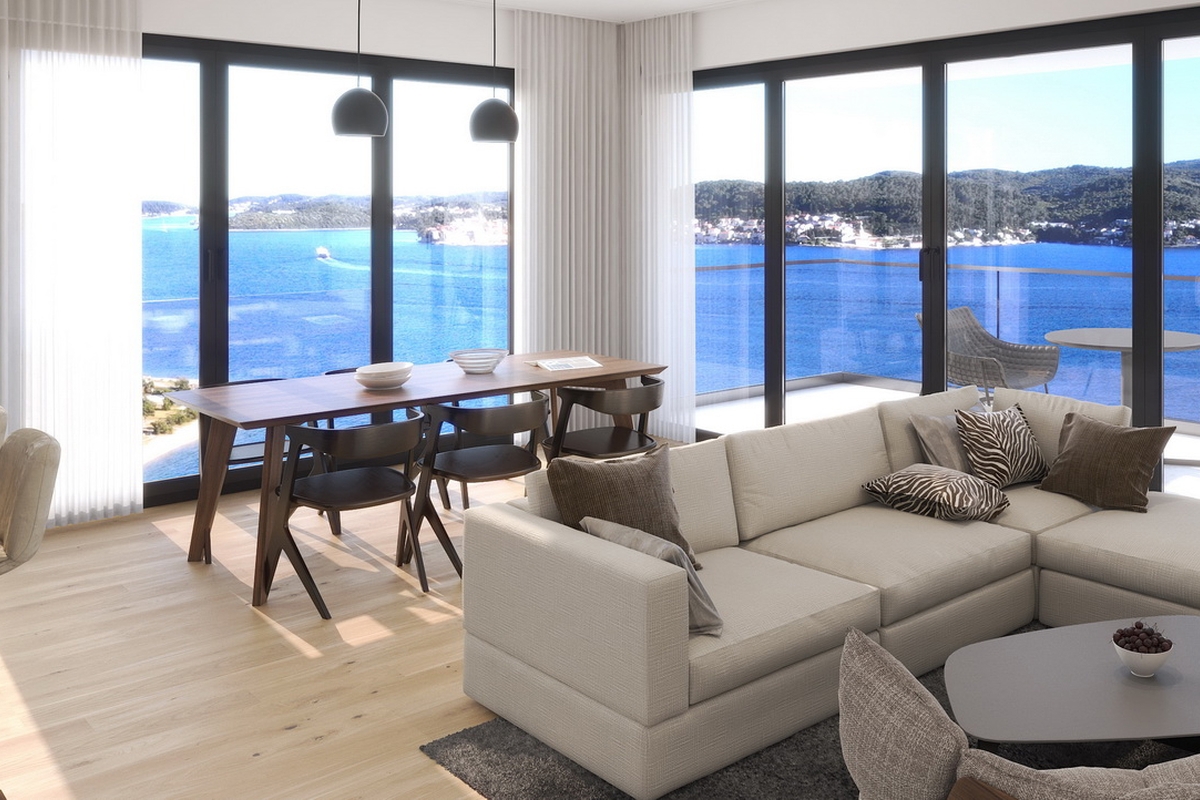Villa moderna con piscina e vista mare