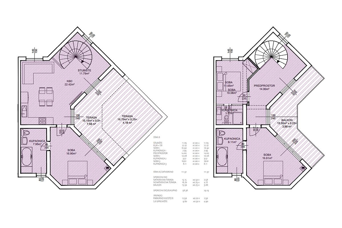 Ampio appartamento duplex con vista mare