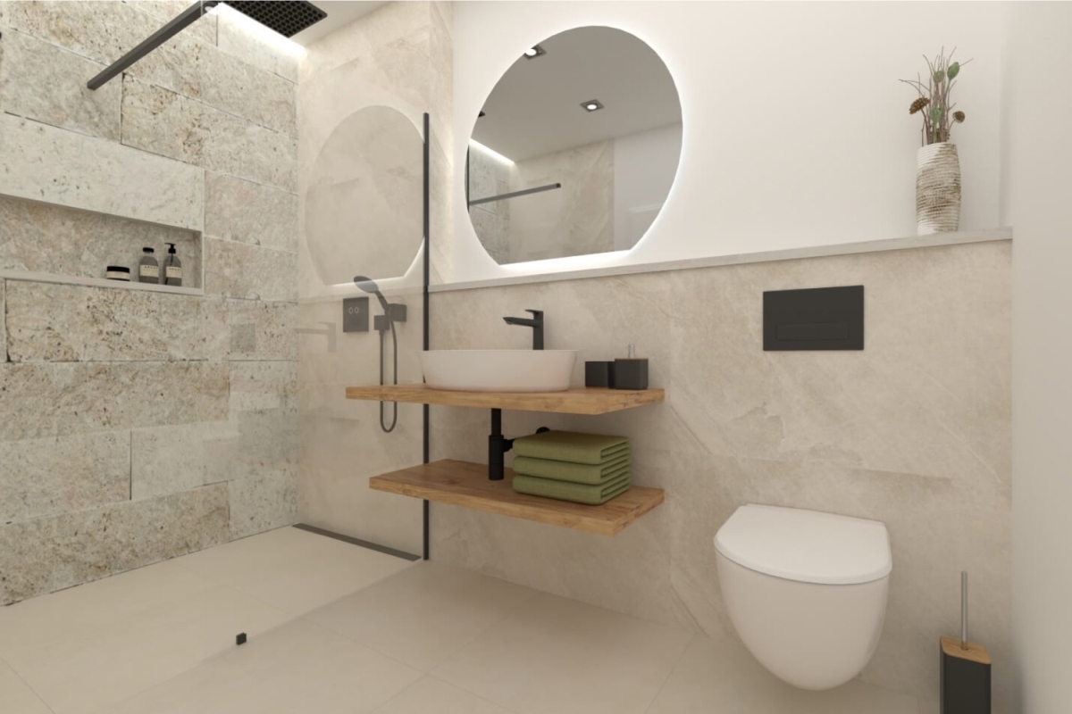 Appartamento con una camera da letto in un edificio di nuova costruzione con vista mare