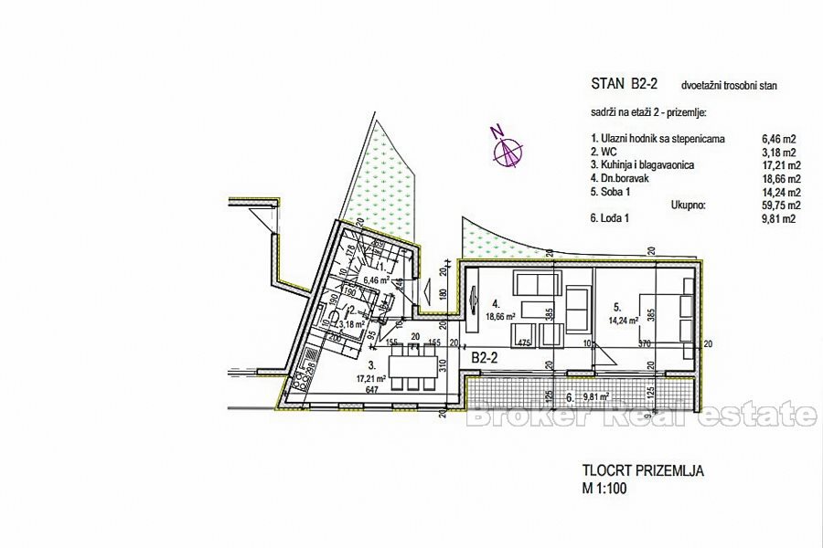 Attraente appartamento con 3 camere da letto, Podstrana, in vendita