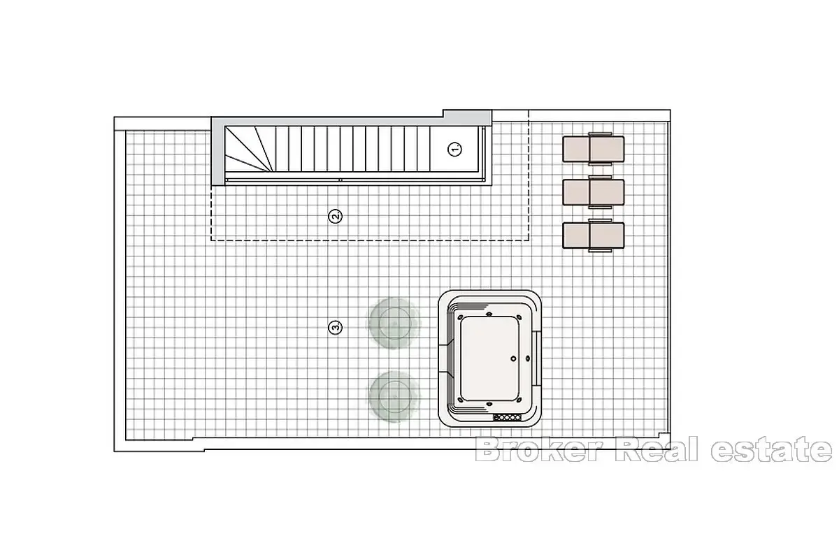 Casa di nuova costruzione in fila con vista aperta sul mare