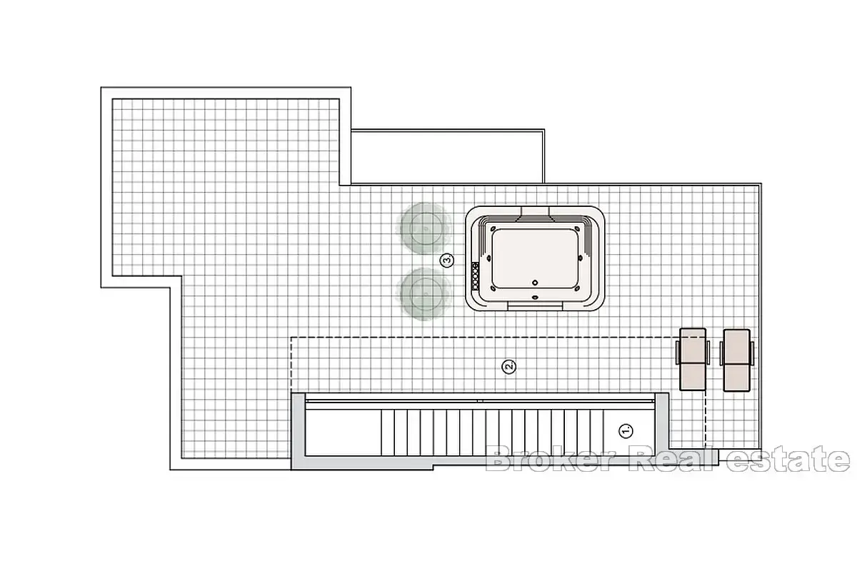 Casa di nuova costruzione in fila con vista aperta sul mare