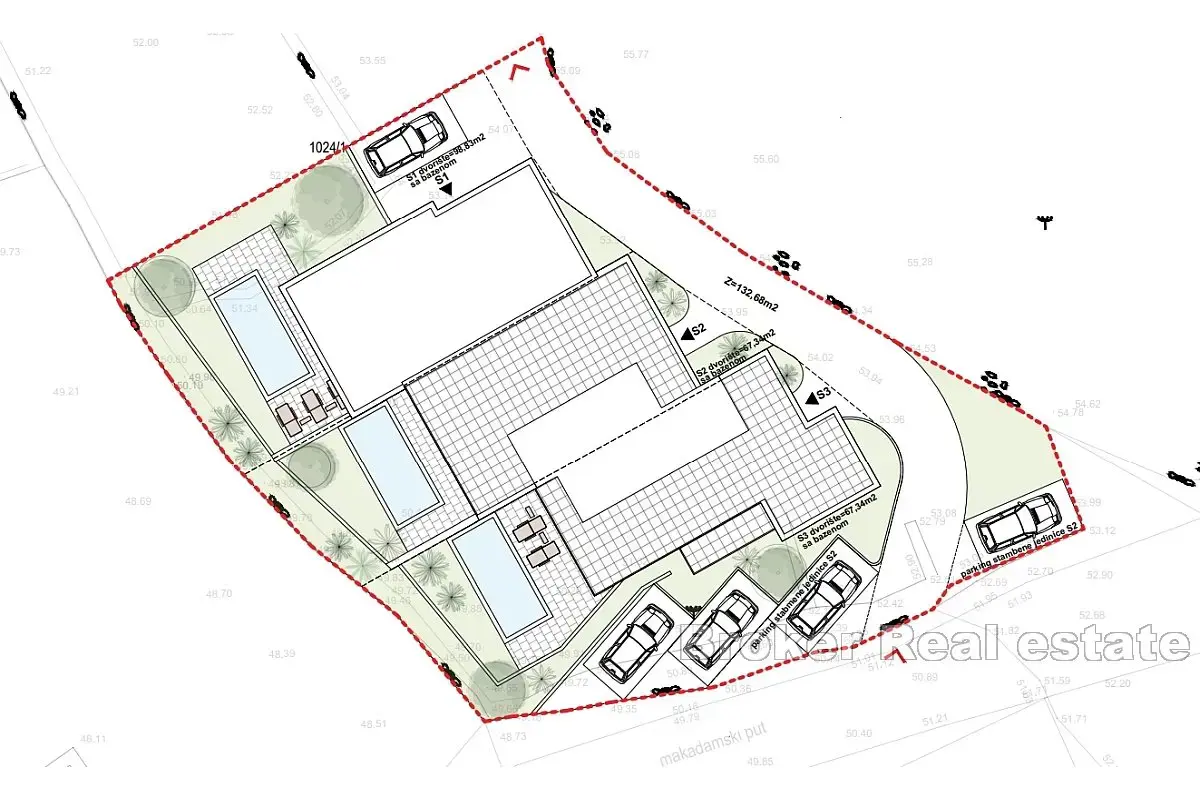 Casa di nuova costruzione in fila con vista aperta sul mare