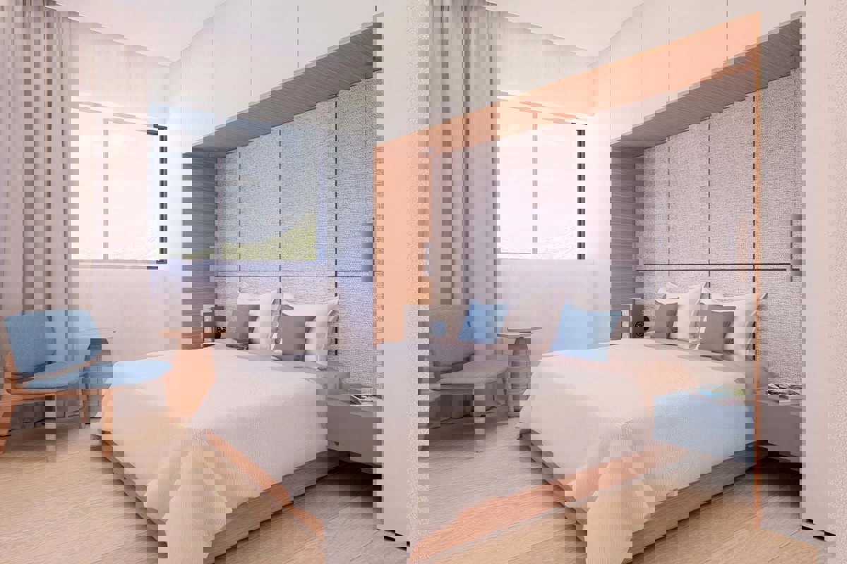 Appartamento con tre camere da letto in un edificio di nuova costruzione con vista mare