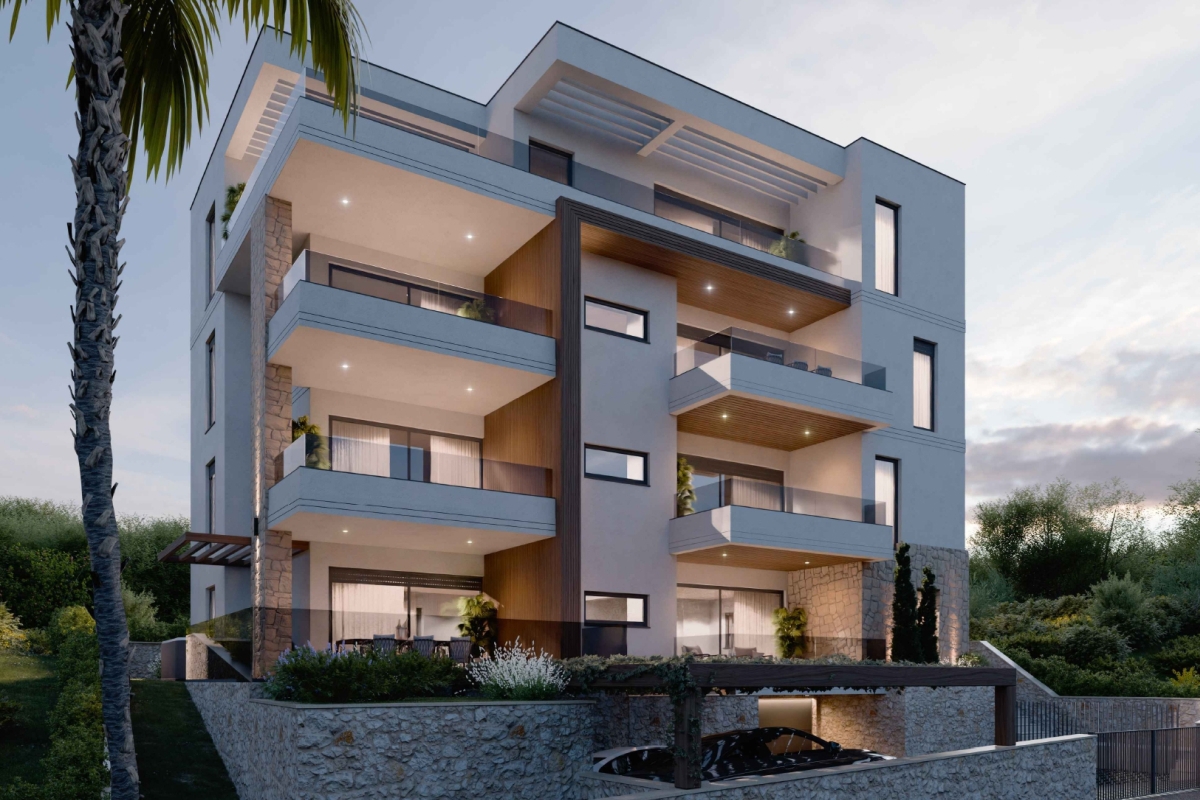 Attico di lusso con vista panoramica sul mare all'interno di un nuovo edificio