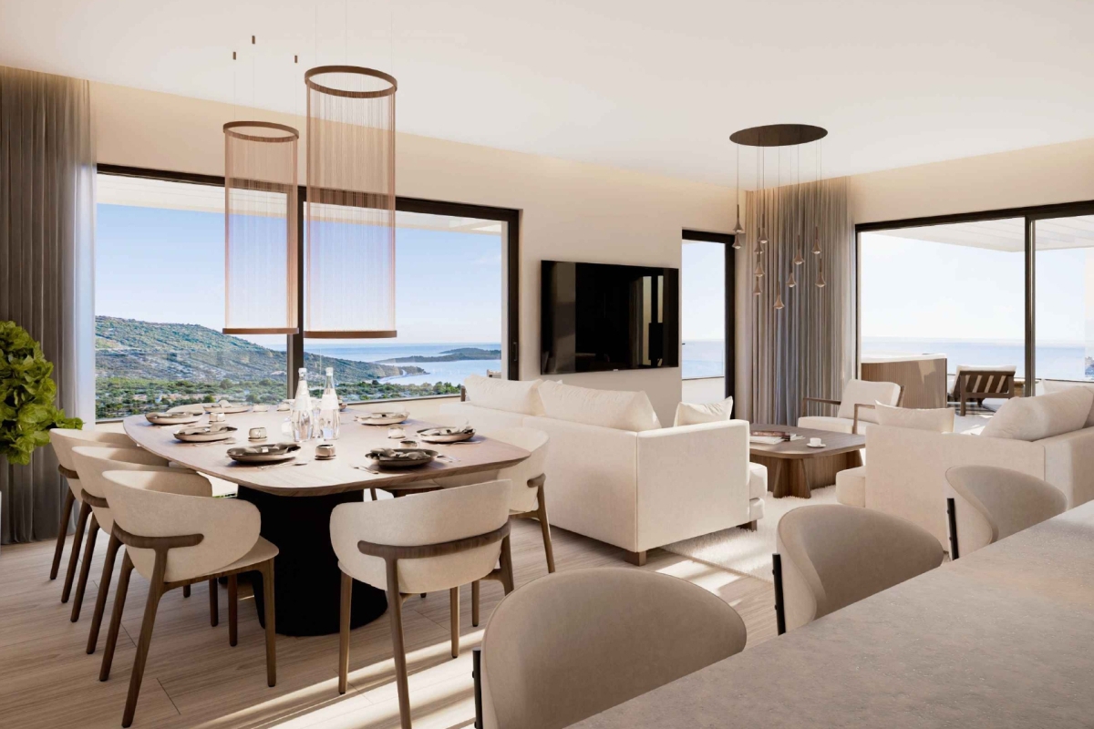 Attico di lusso con vista panoramica sul mare all'interno di un nuovo edificio