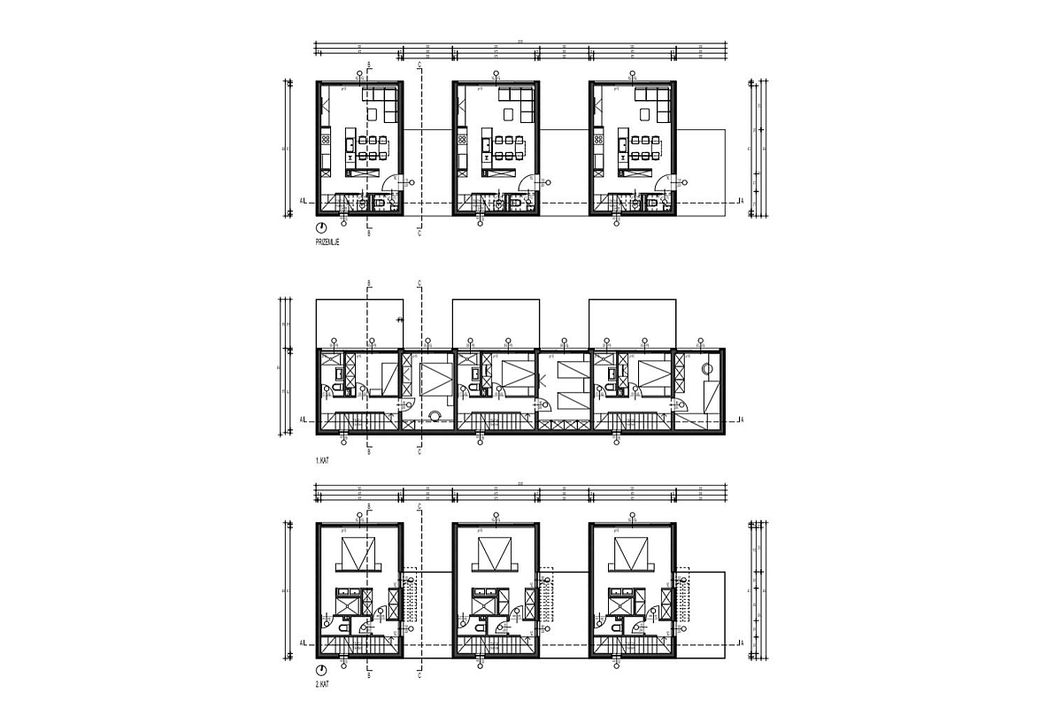 Moderna villa a schiera con vista mare